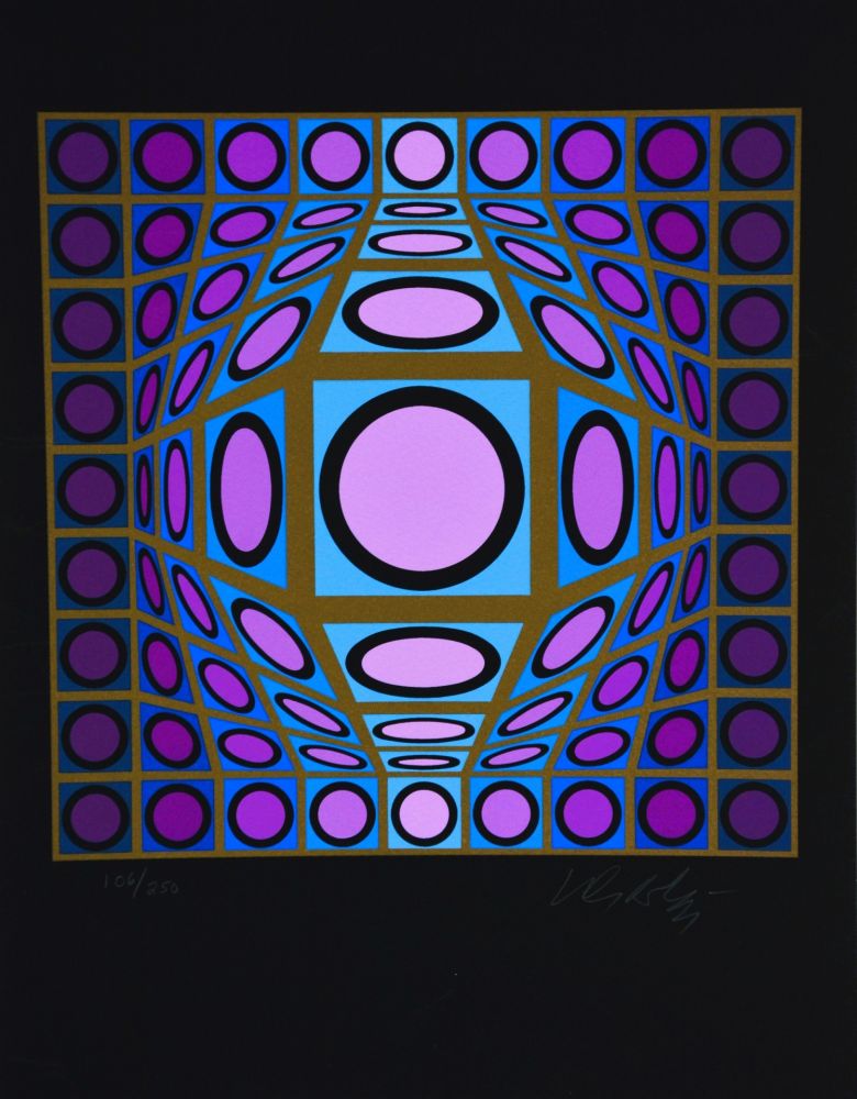 シルクスクリーン Vasarely - Microcosmos 