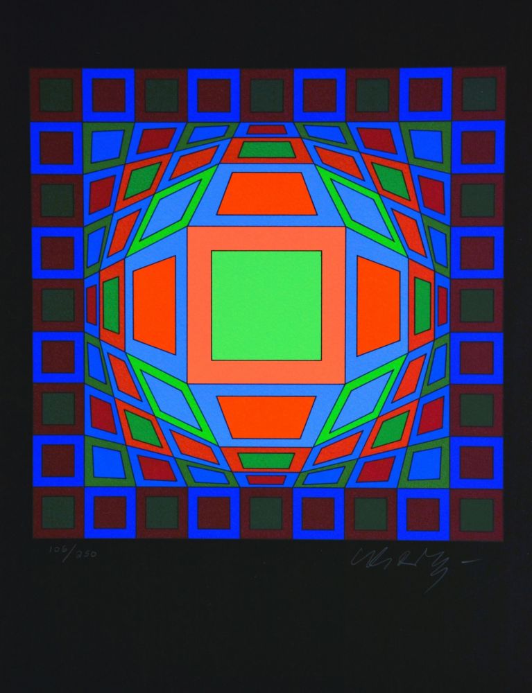 シルクスクリーン Vasarely - Microcosmos 