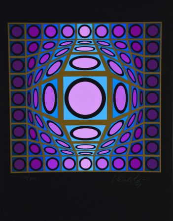 シルクスクリーン Vasarely - Microcosmos 