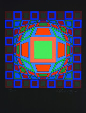 シルクスクリーン Vasarely - Microcosmos 