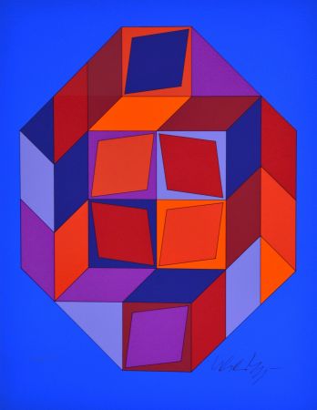 シルクスクリーン Vasarely - Microcosmos