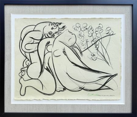 リトグラフ Picasso - Minoutaure et nue