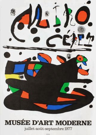 掲示 Miró - MIRO - CÉRET. Musée d'Art Moderne 1977. Affiche originale.