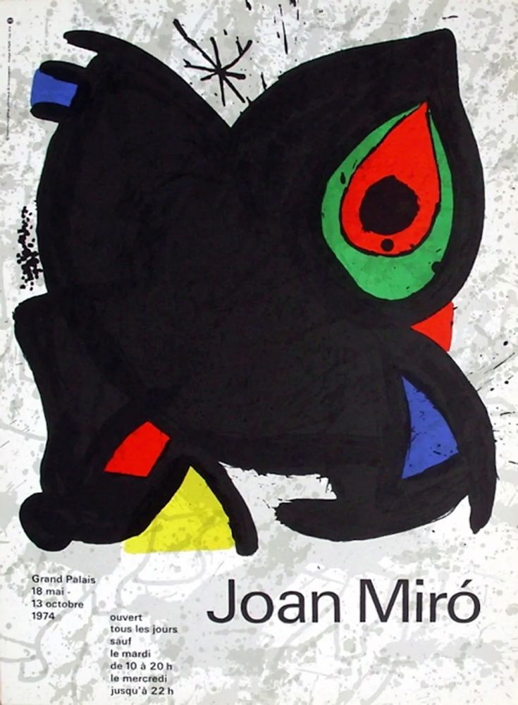 掲示 Miró - MIRO GRAND PALAIS 1974. Affiche originale en lithographie.