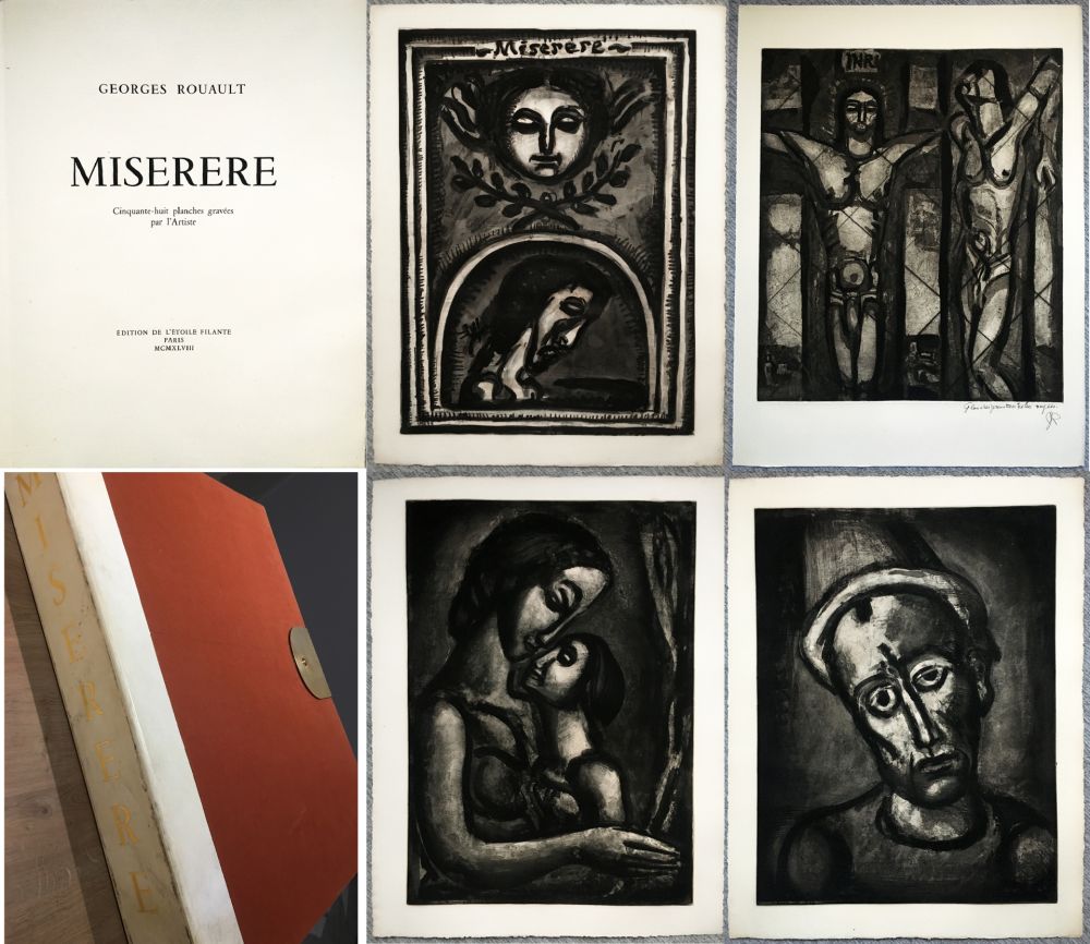 挿絵入り本 Rouault - MISERERE. 58 gravures. La suite complète des 58 gravures. Éditions de l’étoile filante, 1948
