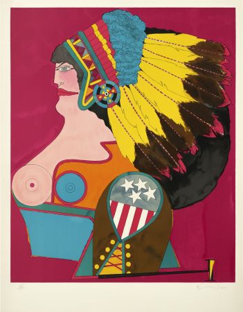 リトグラフ Lindner - Miss american indian