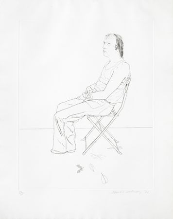 彫版 Hockney - Mo with Five Leaves