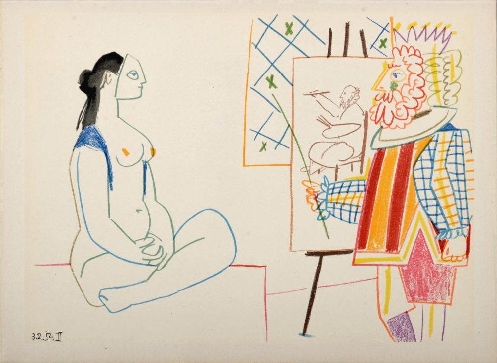 リトグラフ Picasso - Model & King, 1954