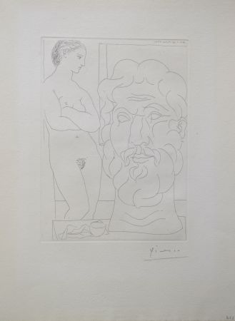 彫版 Picasso - Modèle et Grande Tête Sculptée (B170 Vollard)