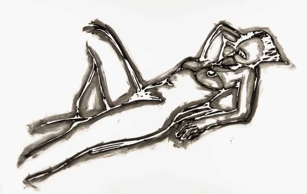 リトグラフ Wesselmann - Monica Lying Down One Arm