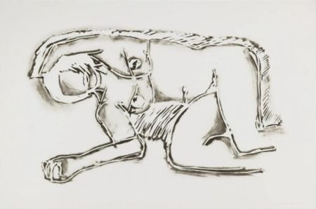 リトグラフ Wesselmann - Monica Lying on Her Side with Scribble