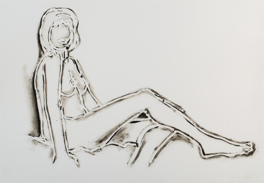 リトグラフ Wesselmann - Monica reclining towards right