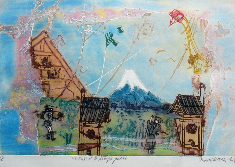 彫版 Hasegawa - Mont Fujoi et le temps passé 