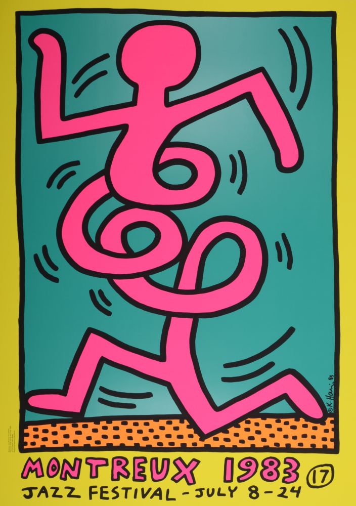 シルクスクリーン Haring - Montreux Jazz Festival, 1983