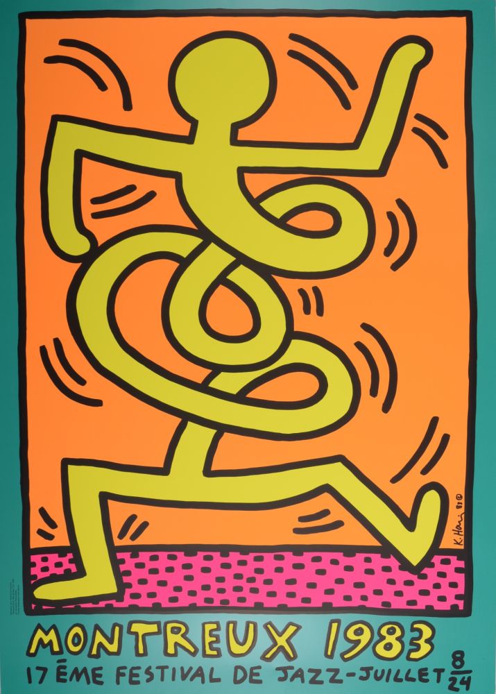 シルクスクリーン Haring - Montreux Jazz Festival, 1983