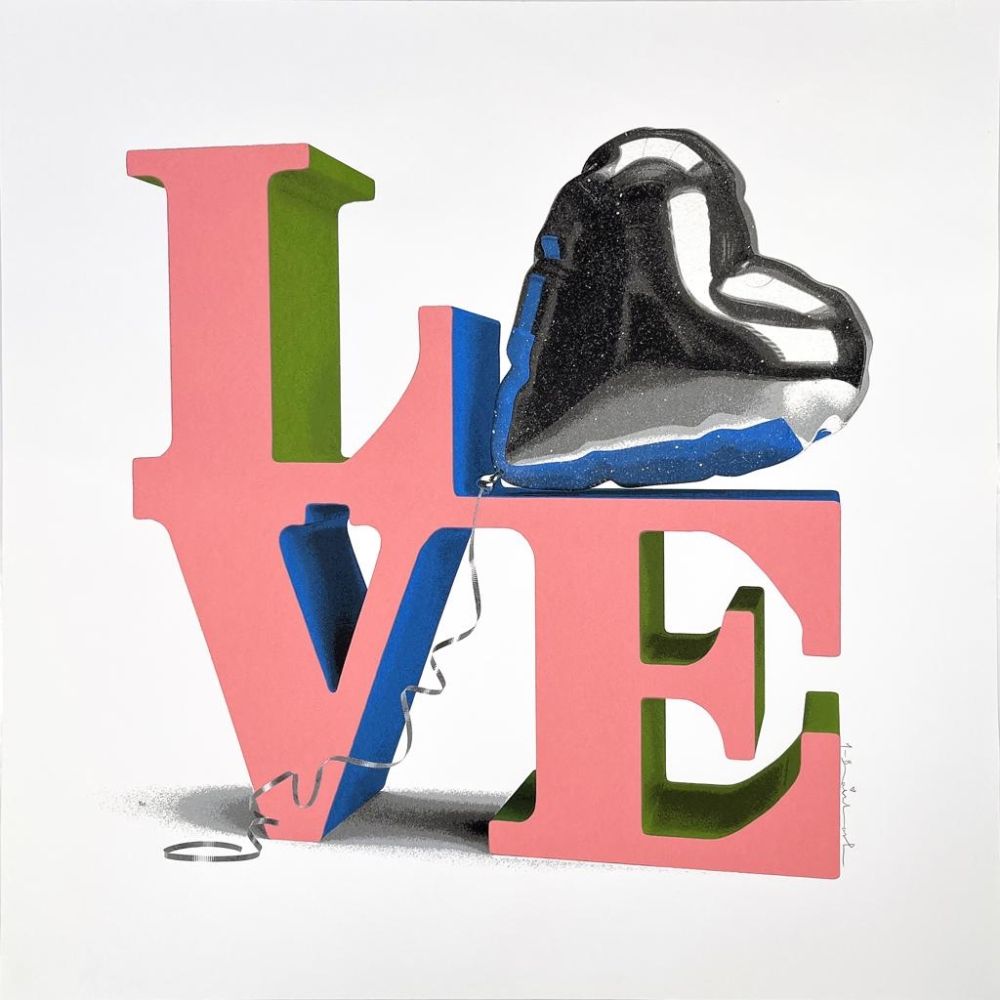 シルクスクリーン Mr Brainwash - Monumental Love - Pink