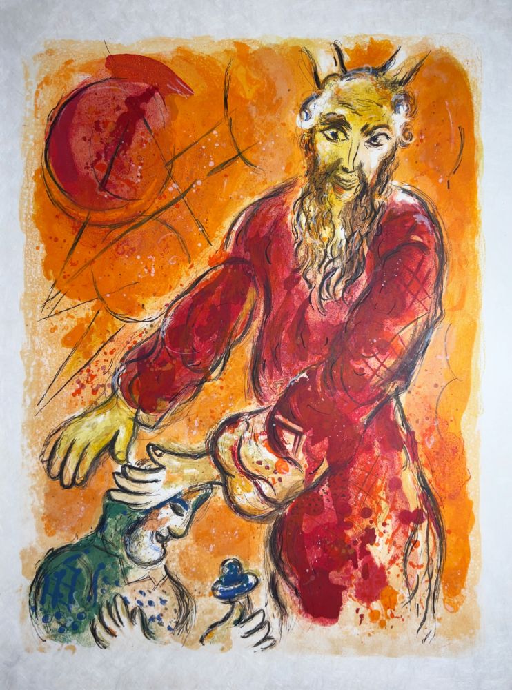 リトグラフ Chagall - Moses Blesses Joshua