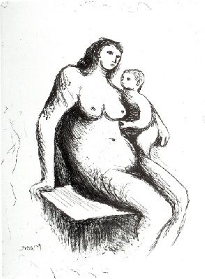 彫版 Moore - Mother and Child V
