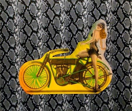 シルクスクリーン Kaufman - Motorbike on Snakeskin