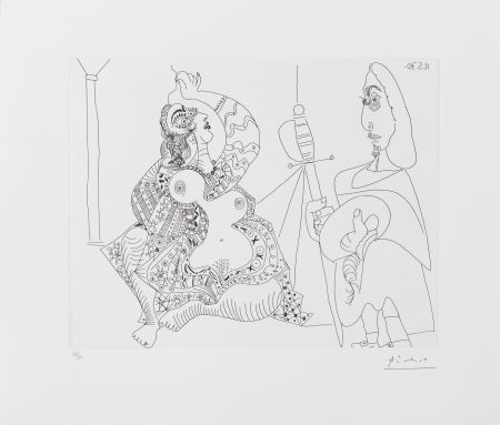 彫版 Picasso - MOUSQUETAIRE ET ODALISQUE, MEDUSE, (BLOCH 1902) – etching – 1970