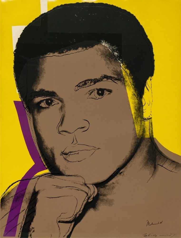 シルクスクリーン Warhol - Muhammad Ali, Yellow (FS II.182)