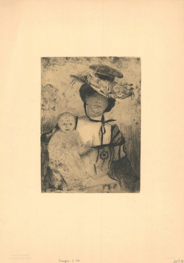 彫版 Corinth - Mutter und Kind
