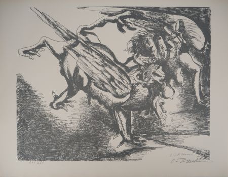 リトグラフ Zadkine - Mythologie : Hercule luttant contre l'hydre de Lerne