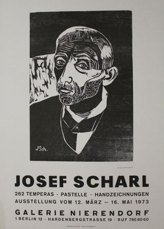 木版 Scharl - Männerbildnis
