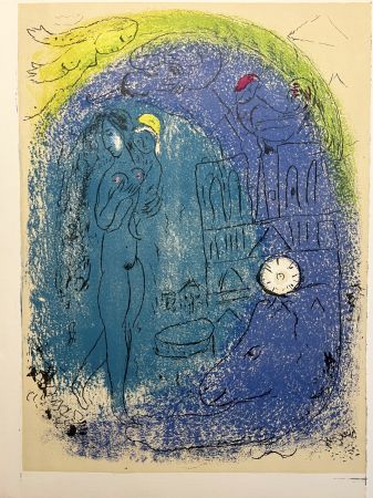 リトグラフ Chagall - Mère et Enfant devant Notre-Dame. De la suite VISION DE PARIS