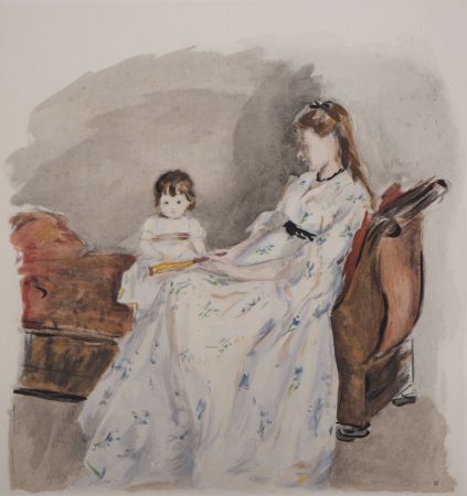 リトグラフ Morisot - Mère et fille