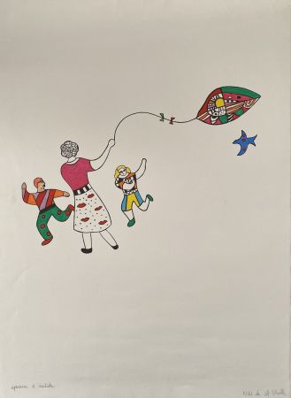 リトグラフ De Saint Phalle - Méchant - Méchant - Le cerf-volant