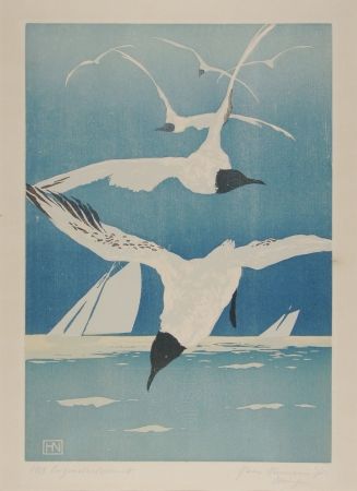 木版 Neumann - Möven (Seagulls)