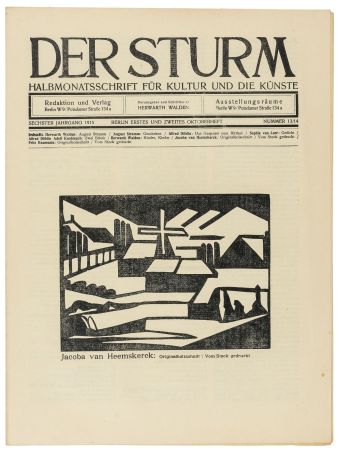 木版 Heemskerck,  - Mühle (Der Sturm) 