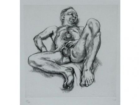 エッチング Freud - Naked man on a bed