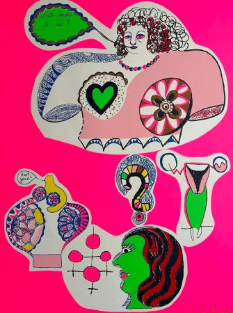 シルクスクリーン De Saint Phalle - Nana Power (Planche xVIi) : What shall I do ? 