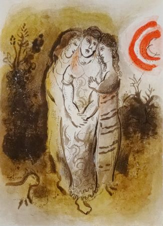 リトグラフ Chagall - Naomi et ses belles-filles
