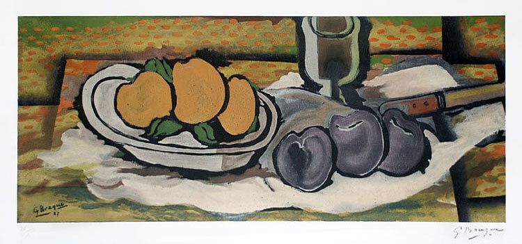 リトグラフ Braque - Nature morte aux fruits, 1950