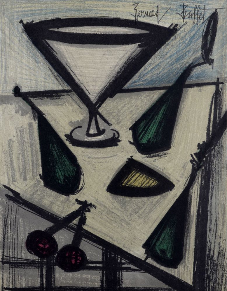 リトグラフ Buffet - Nature morte aux fruits, 1967.