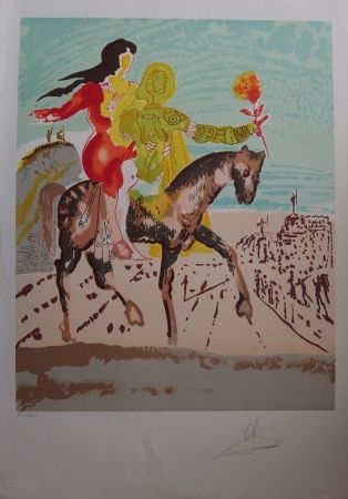 リトグラフ Dali - New Jerusalem - Femme à cheval