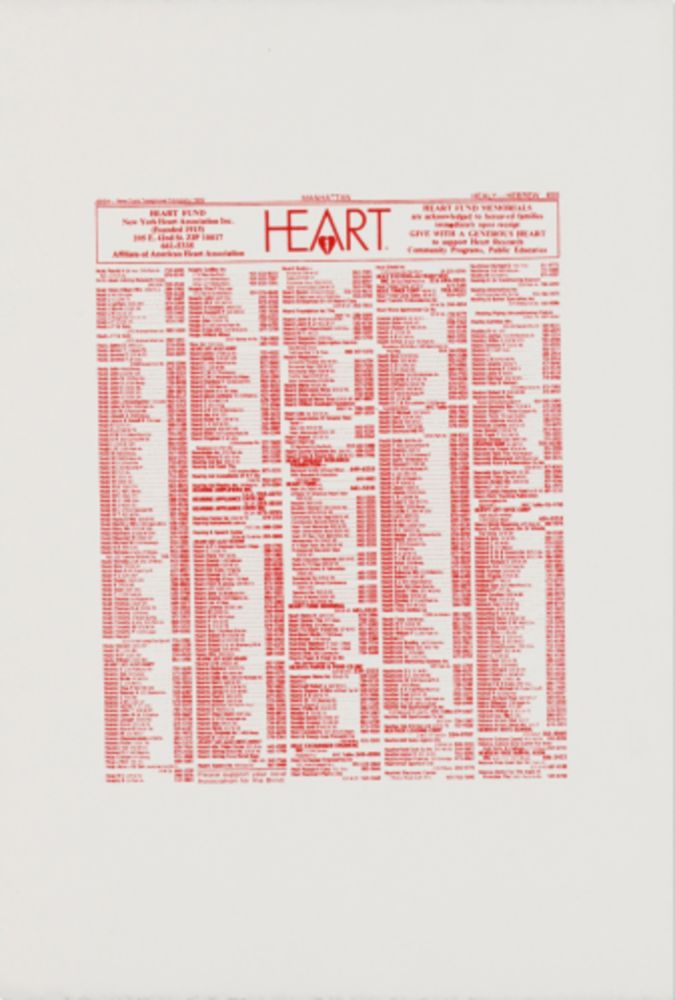 シルクスクリーン Warhol - New York Heart Association Phonebook Ad (F. & S. IIIA.57A)
