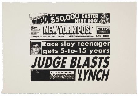 シルクスクリーン Warhol - New York Post (Judge Blasts Lynch) (FS IIA.46)