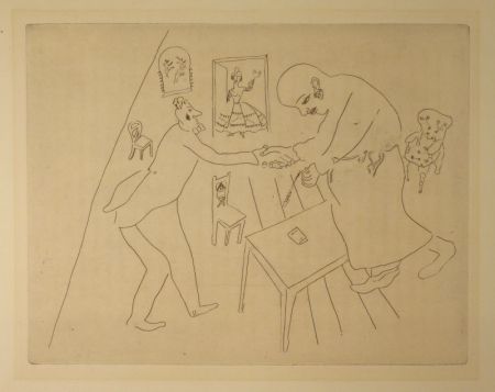 エッチング Chagall - (Nicolas Gogol, Les Ames Mortes,12)
