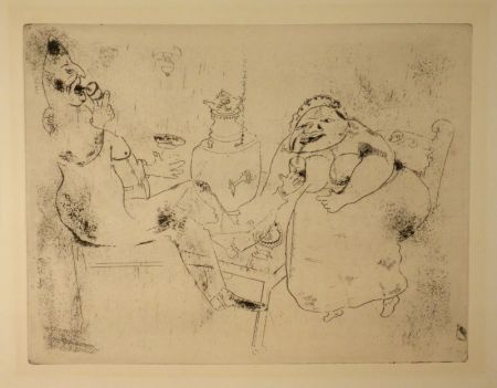 エッチング Chagall - (Nicolas Gogol, Les Ames Mortes, 18)