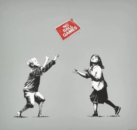 シルクスクリーン Banksy - No Ball Games - grey