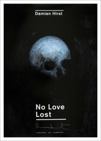 リトグラフ Hirst -  No LOve Lost  :: Floating Skull – Signed Poster