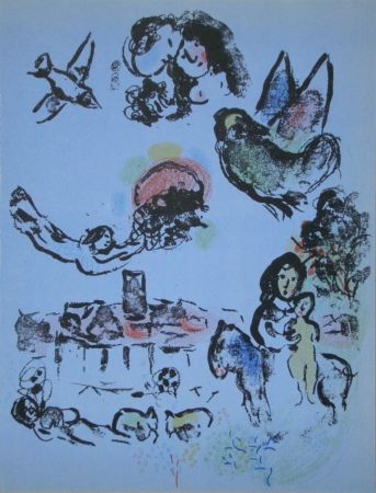 リトグラフ Chagall - Nocturne in Vence