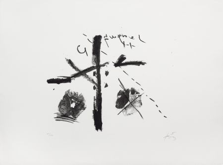 リトグラフ Tàpies - Noir/fond blanc