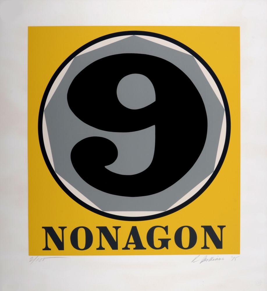 シルクスクリーン Indiana - Nonagon, 1975 - Hand-signed