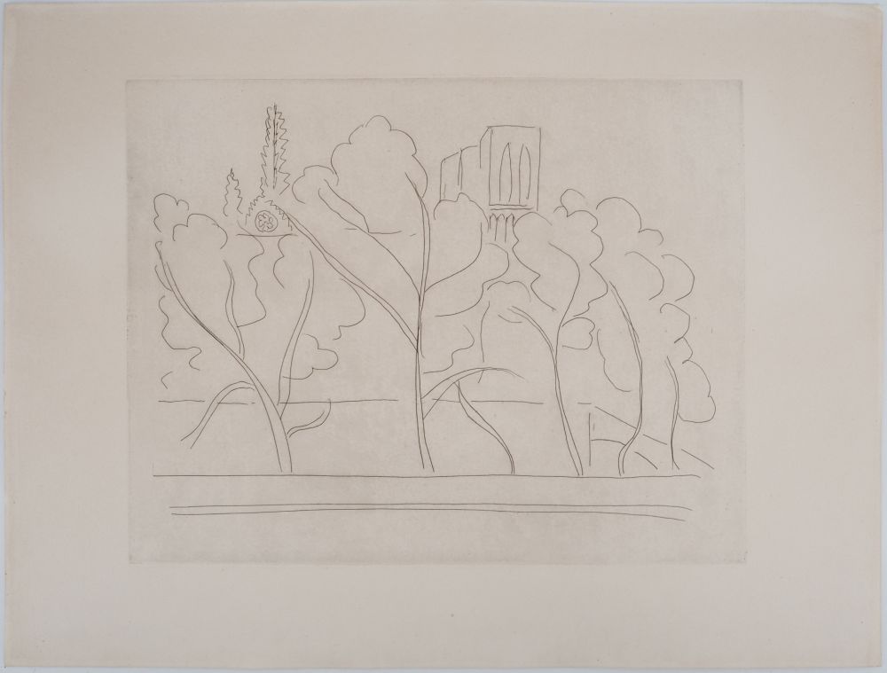 彫版 Matisse - Notre Dame à travers les arbres