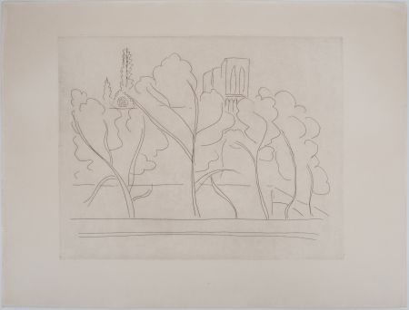 彫版 Matisse - Notre Dame à travers les arbres